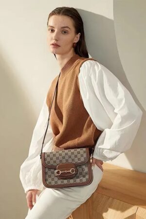 Lux G Handbags Women Bag Design Leather White Collar Fashion Model Kitten Bag Messenger Handheld Shoulder Bag