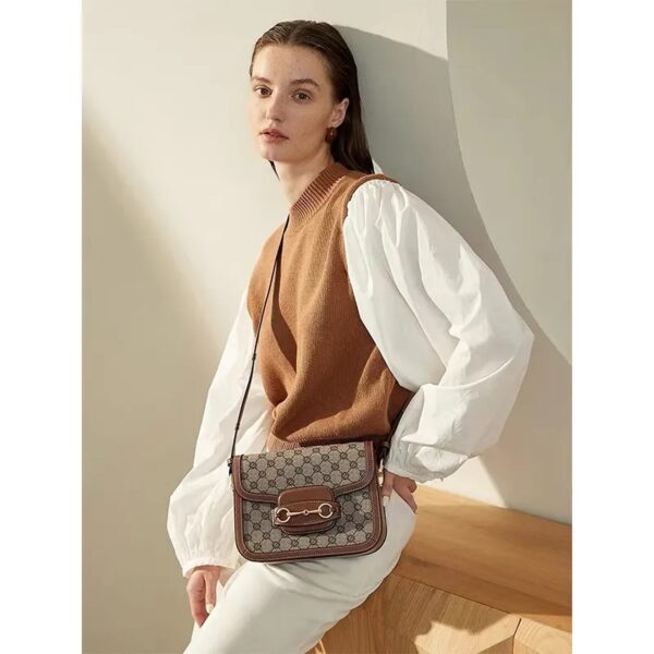 Lux G Handbags Women Bag Design Leather White Collar Fashion Model Kitten Bag Messenger Handheld Shoulder Bag