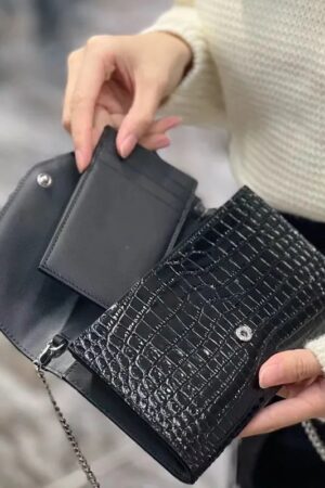 Fashionable Versatile Cow Leather Women’s Bag Lux YL Triangle Shoulder Chain Bag Single Handle
