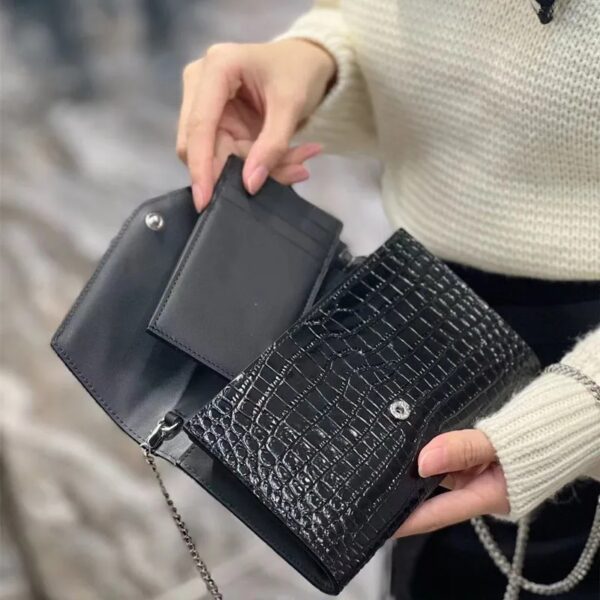 Fashionable Versatile Cow Leather Women’s Bag Lux YL Triangle Shoulder Chain Bag Single Handle