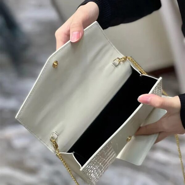 Fashionable Versatile Cow Leather Women’s Bag Lux YL Triangle Shoulder Chain Bag Single Handle - Image 3