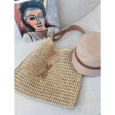 New beach vacation large capacity grass woven bag, women's fashionable beach bag, hollow out versatile