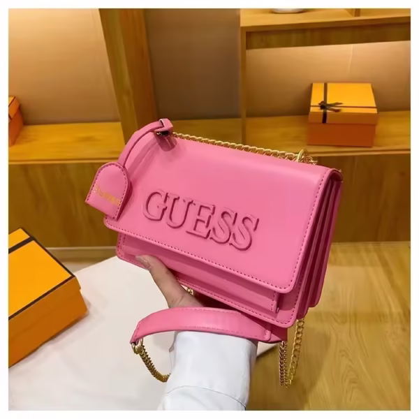 Trendy! Women's Soft - Textured Small Square Crossbody Bag - Fashion - Forward Chain Style, Effortless Everyday Essential