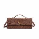 Burgundy Bag Cherry Red Envelope Wine Red Envelope Upscale New Handbag European And American Fashion Ostrich Flip Hand Bag