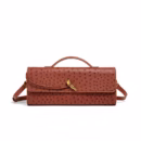 Burgundy Bag Cherry Red Envelope Wine Red Envelope Upscale New Handbag European And American Fashion Ostrich Flip Hand Bag