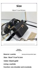 New Lux Leather Box Bag Cosmetic Lunch Bag High-End Feel Single Shoulder Slant Cross Women's Bag Small Square Bag