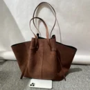 New In Faux Suede Tote Bags For Women Luxury Design Handbags Purses Vintage Large Capacity Shoulder Custom Name Initials